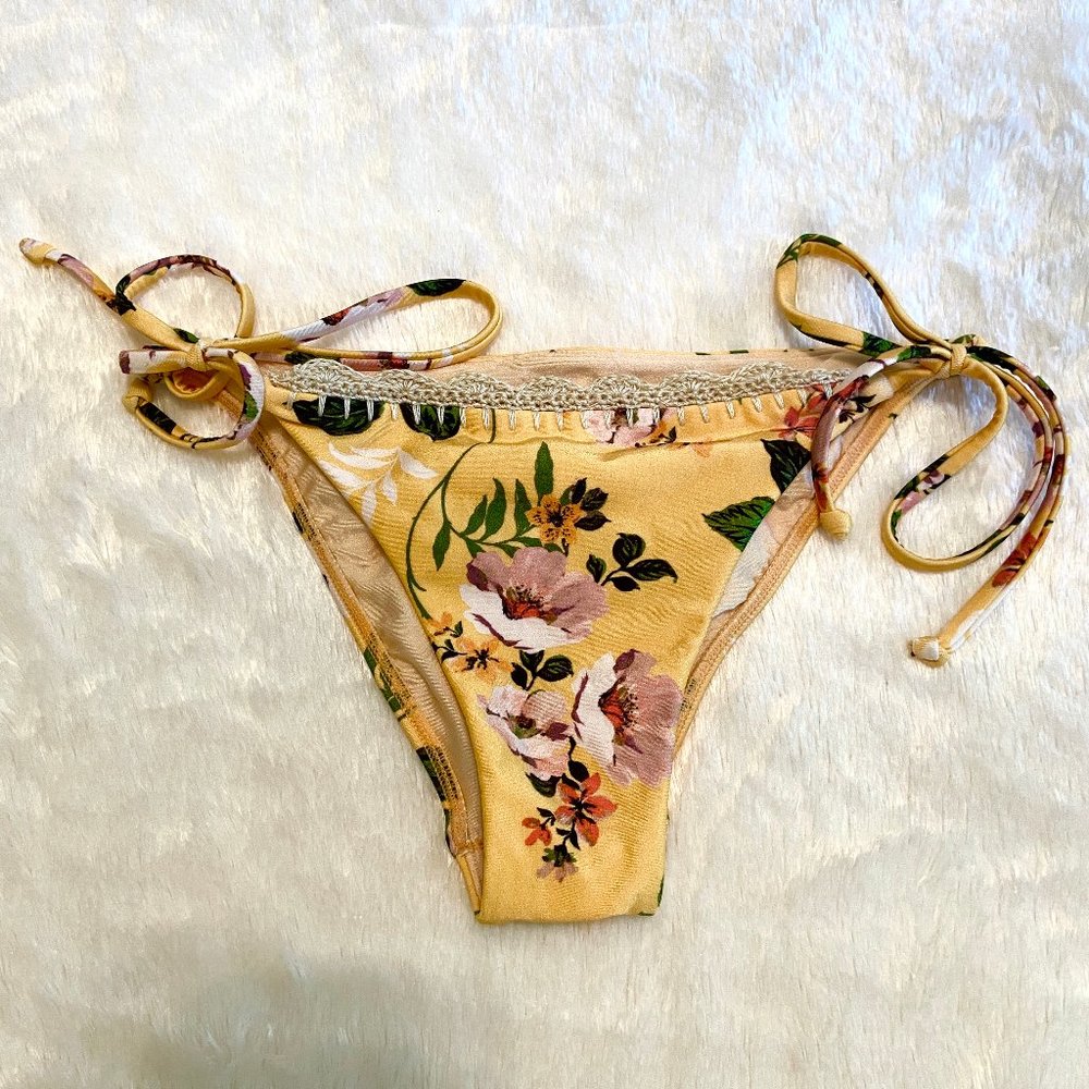 LA HEARTS Floral Side-Tie Bikini Bottoms